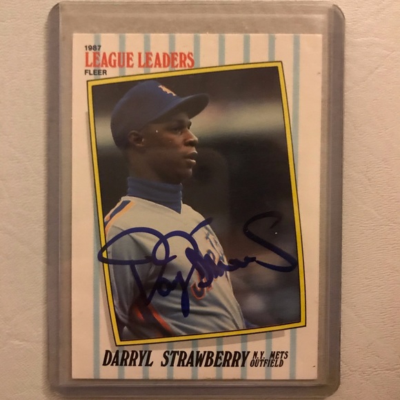 Other | Autograhed Darryl Strawberry Baseball Card | Poshmark